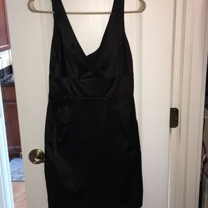 Black satin dress